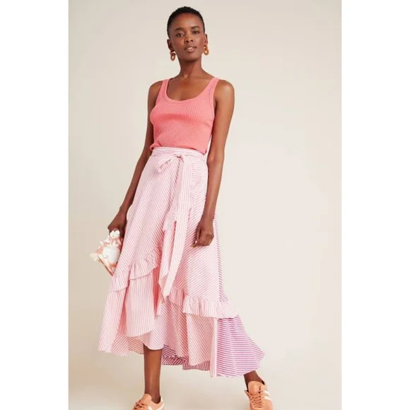 Maeve Anthropologie Penny Ruffled Midi Skirt - Picture 1 of 10